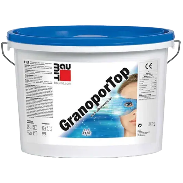 Kihagyhatatlan ajánlat Baumit Granoportop homlokzati vékonyvakolat színminta, I. színcsoport, kapart 1,5mm, 1,5kg