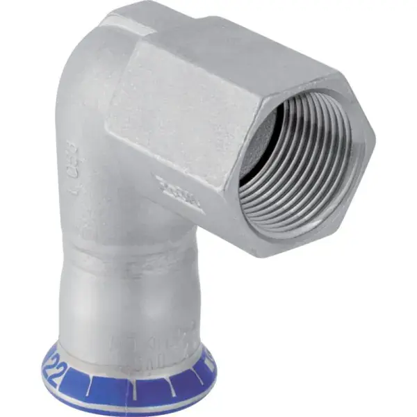 Geberit Mapress rozsdamentes acél 90°-os belső menetes könyök: d=28mm, Rp=1″, L1=5.4cm Szuper akció