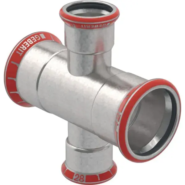 Biztonságos vásárlás Geberit Mapress szénacél szűkített kereszt idom: d=54mm, d1=28mm