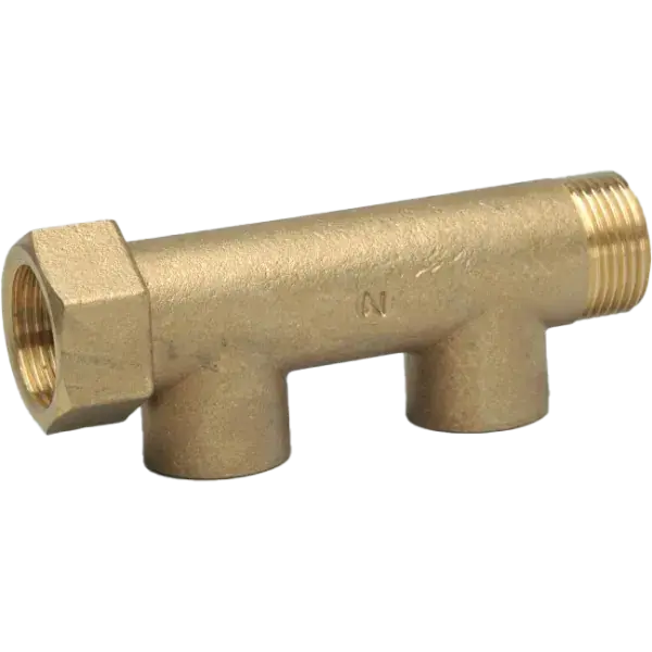 Sárgaréz padlófűtés osztó 3/4"x1/2" KM 2 ág Olcsóbb