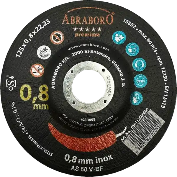 Árcsökkenés Abraboro Chili inox vágókorong 125x1x22,23 mm