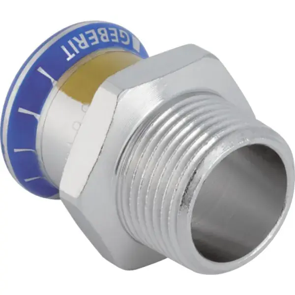 Geberit Mapress rozsdamentes acél külső menetes átmeneti idom (gáz): d=18mm, R=1/2″ Különleges ajánlat