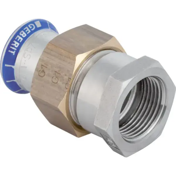Geberit Mapress rozsdamentes acél belső menetes átmeneti csatlakozó idom: d=22mm, Rp=1″ Árengedmény