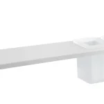 Korlátozott ajánlat SAPHO ABELINE rockstone polc, 2 furattal, 2 pohárral, 500x12x100mm, matt fehér (AE502-0101-01)