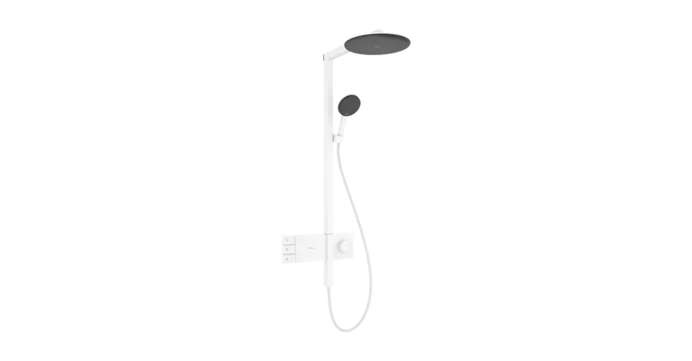 Alacsony ár Hansgrohe Raindance Alive S Showerpipe 300, 2jet, EcoSmart, ShowerSelect Comfort Matt Fehér 24596700