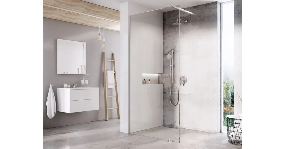 Végkiárusítás Ravak Walk-In Wall Set 90, zuhanykabin krómhatású+transparent GW9W70C0SZ1