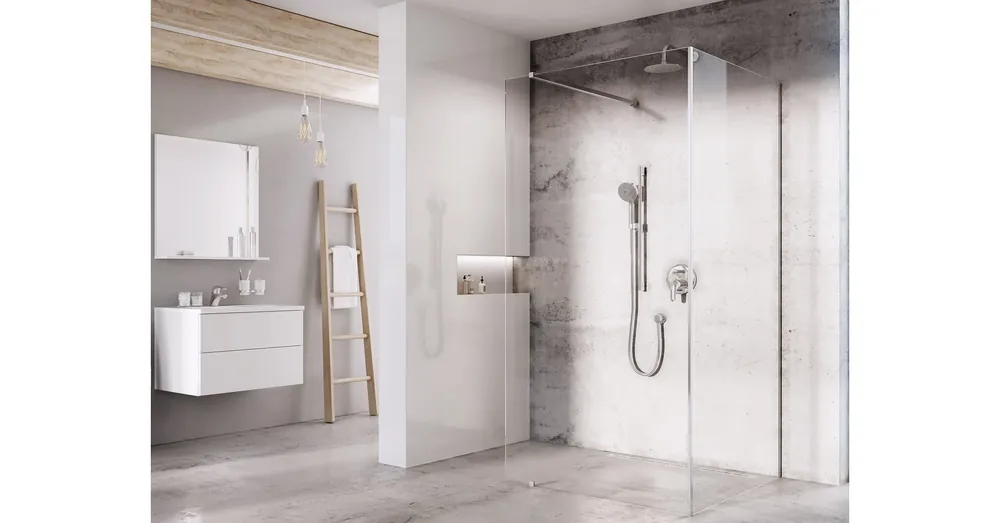 Árengedmény Ravak Walk-In Corner Set 110x80, zuhanykabin krómhatású+transparent GW1CD4C0SZ1