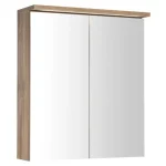Korlátozott ajánlat SAPHO AQUALINE KAWA STRIP tükrösszekrény, LED világítással, 60x70x22cm, emporio tölgy (WGL36S)