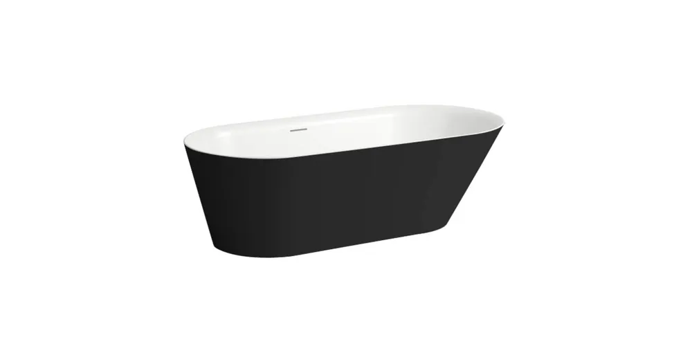 Laufen Kartell LAUFEN Kád, szabadon álló, Sentec solid surface anyagból, 171x81cm, Matt Fekete/Matt Fehér H2263320650001 Outlet