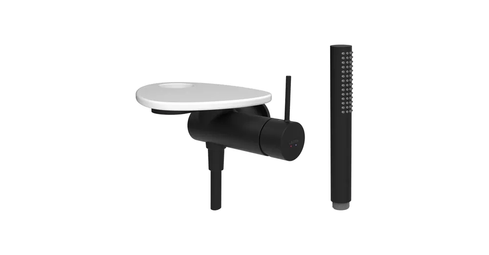 LAUFEN ADA Falra szerelt zuhany csaptelep, 1-pontos Simiboxhoz, kiegészítőkkel, tálca lyukkal, Fekete/Matt Fehér HF506755512000 Különleges ajánlat