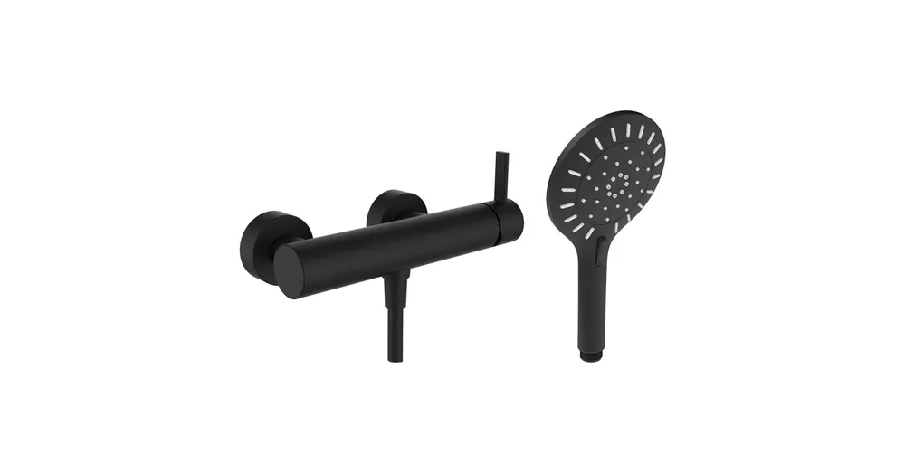 LAUFEN MEDA Komplett egykaros zuhanyzó csaptelep - SimiFlex zuhanytömlővel + kézi zuhanyozóval , Matt Titán Fekete HF506650428600 Outlet