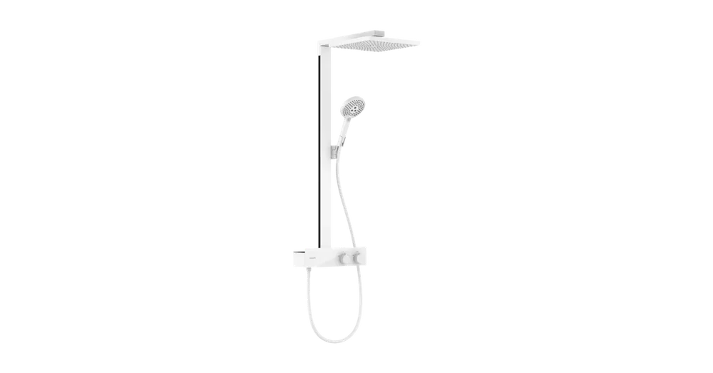 Hansgrohe Raindance E Showerpipe 300, 1jet EcoSmart ShowerTablet 350, Matt Fehér 27362700 Népszerű