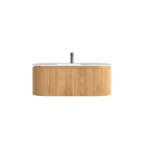 Árcsökkenés AREZZO design SELINA 120 cm-es ovális alsószekrény solid surface mosdóval, tölgy AR-S010120LO