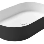 Ajánlat SAPHO THIN pultra szerelhető Rockstone mosdó, 55x35cm, carina/matt fehér (WN205-41)