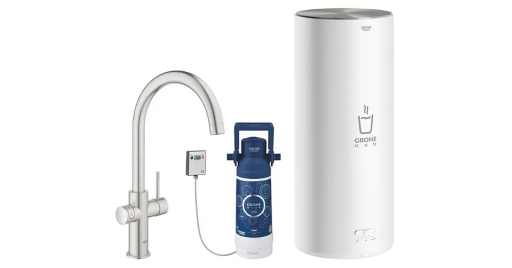 Ne maradj le Grohe Red Duo csaptelep és kombi bojler L méret, supersteel (7 liter) (30079DC1)