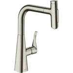Hansgrohe Metris Select M7117-H240 egykaros konyhai csaptelep kihúzható kifolyóval, rozsdamentes acél 73817800 Kedvezményes ár