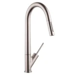 Akció Hansgrohe AXOR Starck Egykaros mosogató csaptelep kihúzható zuhannyal, rozsdamentes acél hatású 10821800