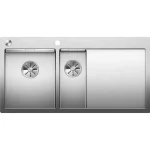 BLANCO CLARON 6S-IF balos egymedencés, 100x51 cm-es rozsdamentes mosogató, csepegtetőtálcával, selyemfényű 521646 Vásárlói kedvenc