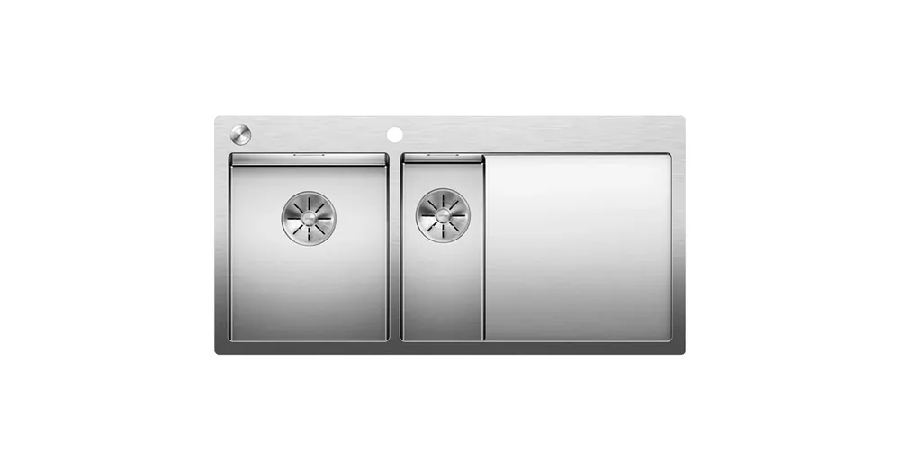 BLANCO CLARON 6S-IF balos egymedencés, 100x51 cm-es rozsdamentes mosogató, csepegtetőtálcával, selyemfényű 521646 Vásárlói kedvenc