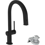 Vásárlói kedvenc Hansgrohe Aqittura M91 Vízszűrős konyhai csaptelep 210, kihúzható zuhanyfejjel, 1jet matt fekete 76803670