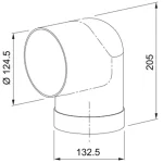 Faber Könyökcső CC 90 kerek 90° Ø 125 mm, 112.0157.307 Prémium