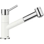 Blanco KANO-S Vario mosogató csaptelep, kihúzható zuhanyfejjel, HD, fehér / króm 527964 Gyors szállítás