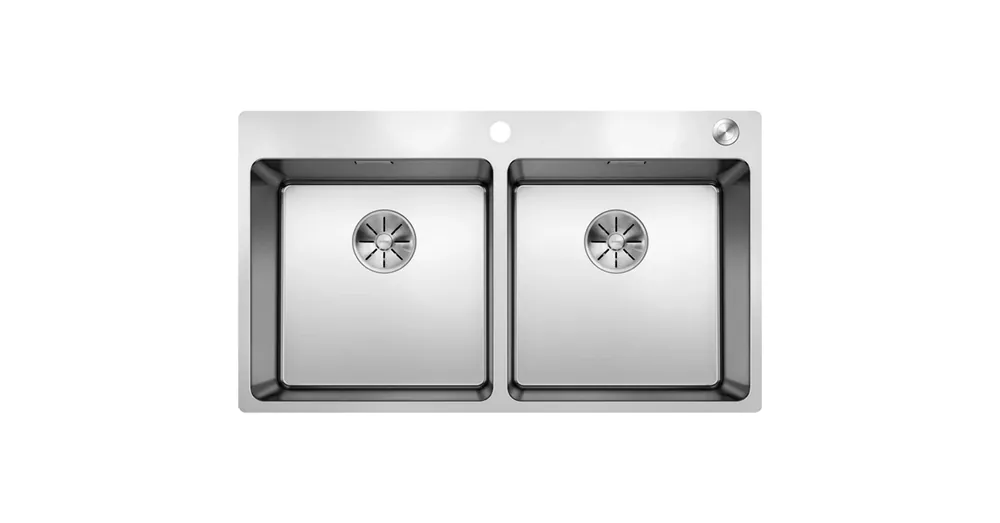 Végkiárusítás Blanco Andano 400/400 IF/A kétmedencés rozsdamentes acél mosogató PushControl lefolyóval 525249