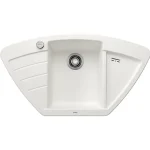 BLANCO ZIA 9 E másfél medencés, 93x51 cm-es gránit mosogató, csepegtetőtálcával, lefolyószabályozóval, fehér 514750 Olcsó