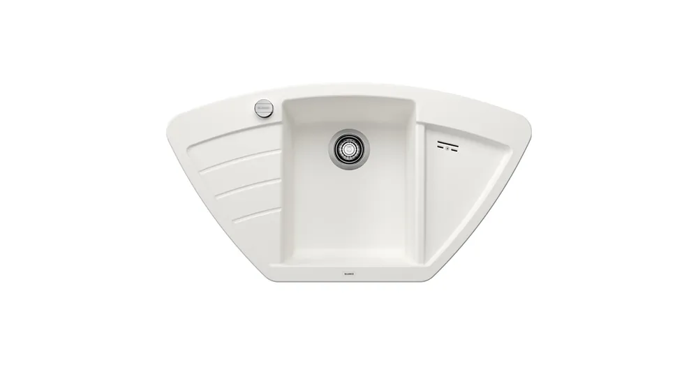 BLANCO ZIA 9 E másfél medencés, 93x51 cm-es gránit mosogató, csepegtetőtálcával, lefolyószabályozóval, fehér 514750 Olcsó