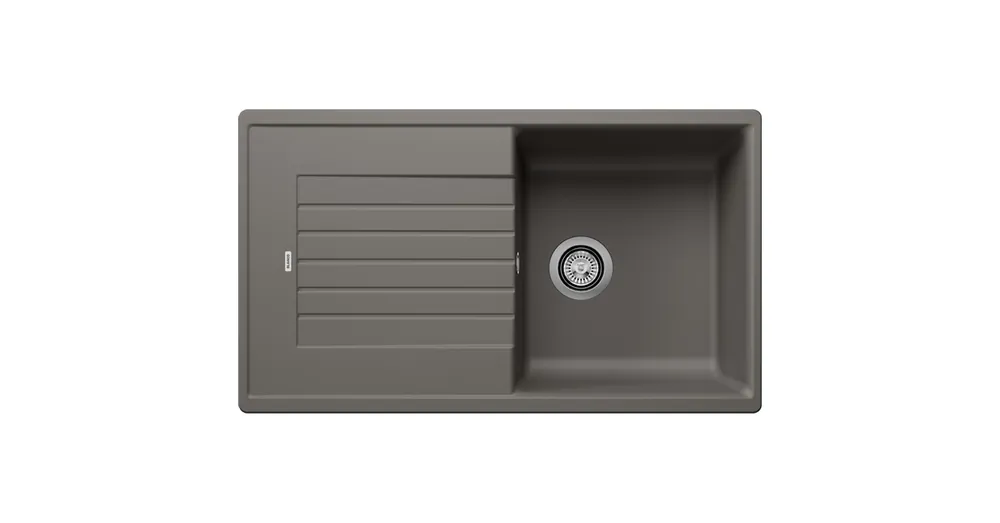 Prémium Blanco Zia 5 S egy medencés gránit mosogató csepegtető felülettel 86x50 cm, vulkánszürke 527387