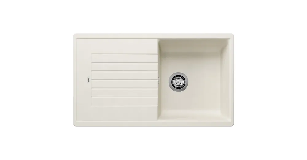 Blanco Zia 5 S egy medencés gránit mosogató csepegtető felülettel 86x50 cm, törtfehér 527204 Expressz szállítás