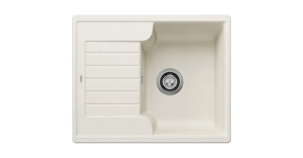 Blanco Zia 40 S gránit mosogató csepegtetővel 61,5x50 cm és lefolyó garnitúrával, törtfehér 527195 Outlet