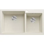 Gyors szállítás Blanco Pleon 9 két medencés gránit mosogató lefolyógarnitúrával 86x50 cm, balos / törtfehér 527641