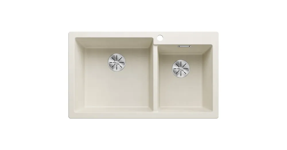 Gyors szállítás Blanco Pleon 9 két medencés gránit mosogató lefolyógarnitúrával 86x50 cm, balos / törtfehér 527641