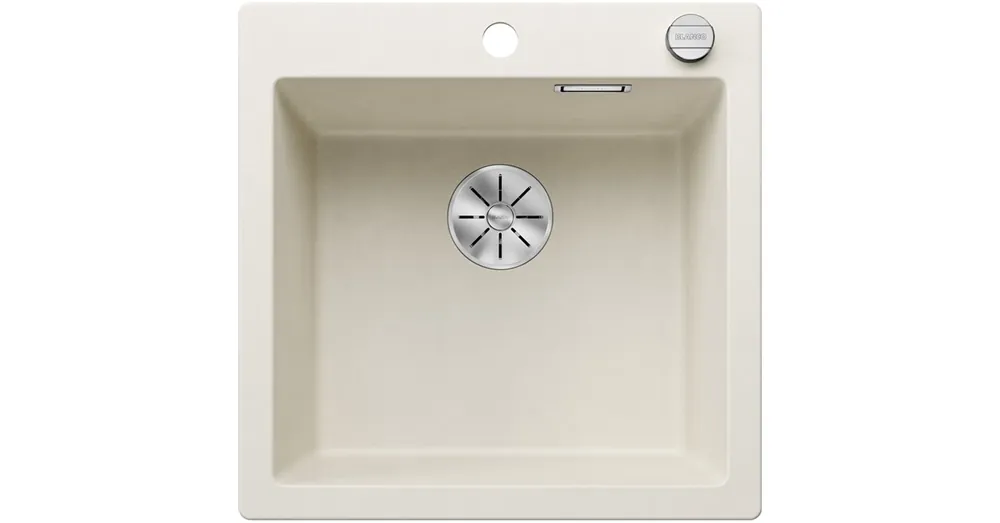 Szezonális akció BLANCO PLEON 5 egymedencés, 51,5x51 cm-es gránit mosogató, lefolyószabályozóval, törtfehér 527134