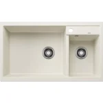 Blanco Metra 9 két medencés gránit mosogató lefolyógarnitúrával 86x50 cm, balos / törtfehér 527121 Különleges ajánlat