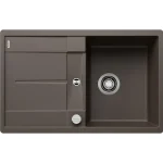 Azonnal elérhető BLANCO METRA 45 S-F egymedencés, 77x49 cm-es gránit mosogató, csepegtetőtálcával, lefolyószabályozóval, szintbe építhető, kávé 519088