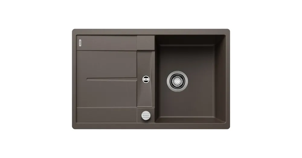 Azonnal elérhető BLANCO METRA 45 S-F egymedencés, 77x49 cm-es gránit mosogató, csepegtetőtálcával, lefolyószabályozóval, szintbe építhető, kávé 519088
