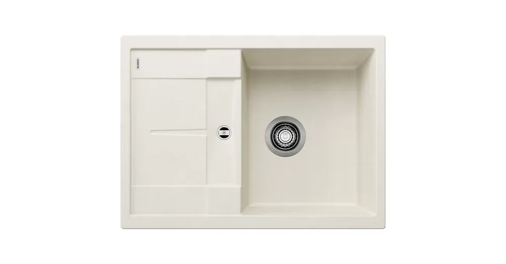 Vedd meg most Blanco Metra 45 S Compact egymedencés gránit mosogató csepegtetővel 68x50 cm, törtfehér 527103