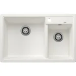 Blanco Legra 8 két medencés gránit mosogató 78x50 cm csaplyukkal, balos / fehér 526226 Népszerű