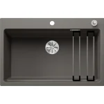 Blanco Etagon 8 egy medencés gránit mosogató csepegtető sínekkel 78x51 cm, vulkánszürke 527263 Árcsökkenés