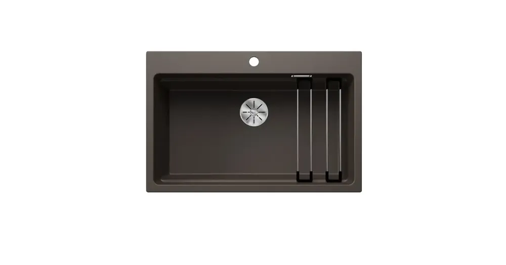 Blanco Etagon 8 gránit mosogató 78x51 cm lefolyógarnitúrával és sínnel, kávé 525196 Biztonságos fizetés