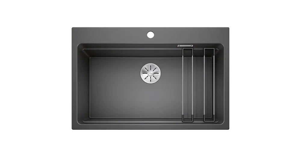 Blanco Etagon 8 gránit mosogató 78x51 cm lefolyógarnitúrával és sínnel, antracit 525187 Biztonságos fizetés