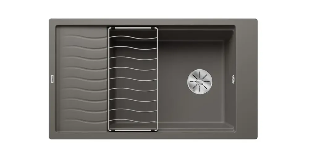 Blanco Elon XL 8 S gránit mosogató csepegtető felülettel 86x50 cm lefolyógarnitúrával, vulkánszürke 527255 Ne maradj le