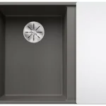 Blanco Axia III 6 S-F Silgránit mosogató excenterrel, üveg vágólappal, balos/vulkánszürke 527230 Vásárlói kedvenc