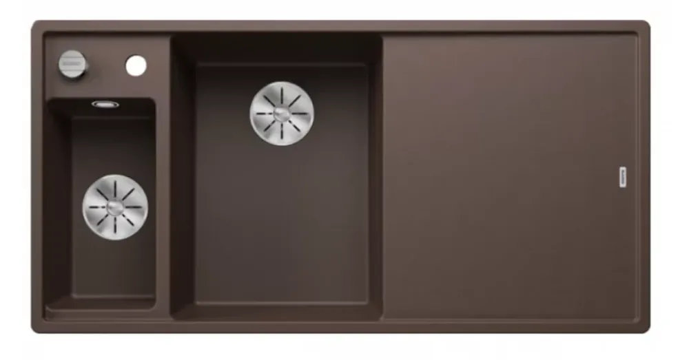 Blanco Axia III 6 S két medencés gránit mosogató 100x51 cm üveg vágódeszkával, balos / kávé 524662 Kihagyhatatlan ajánlat