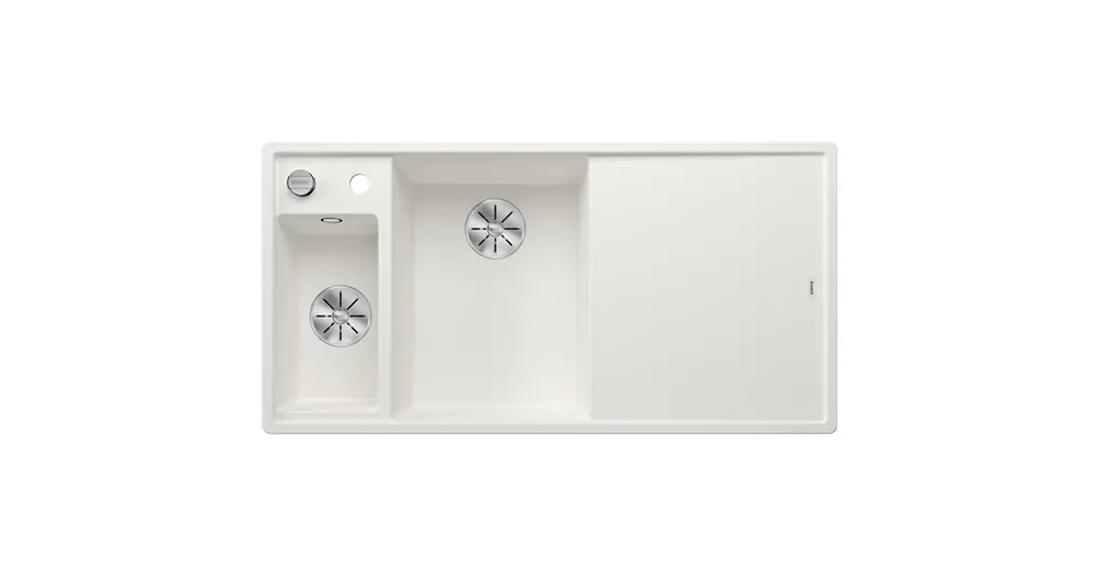 Blanco Axia III 6 S két medencés gránit mosogató 100x51 cm üveg vágódeszkával, balos / fehér 524657 Különleges ajánlat