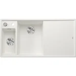 Biztonságos fizetés Blanco Axia III 6 S két medencés gránit mosogató 100x51 cm fa vágódeszkával, balos / fehér 524647