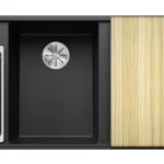 Blanco Axia III 6 S két medencés gránit mosogató 100x51 cm fa vágódeszkával, balos / antracit 524643 Árengedmény