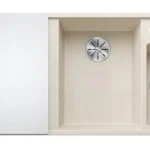 Szuper akció Blanco Axia III 6 S két medencés gránit mosogató 100x51 cm üveg vágódeszával, jobbos / törtfehér 527045